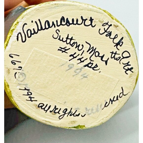 Vaillancourt Folk Art Bride and Groom Wedding Bunny Rabbits 6.5 inch 1994 #44 - Picture 6 of 8